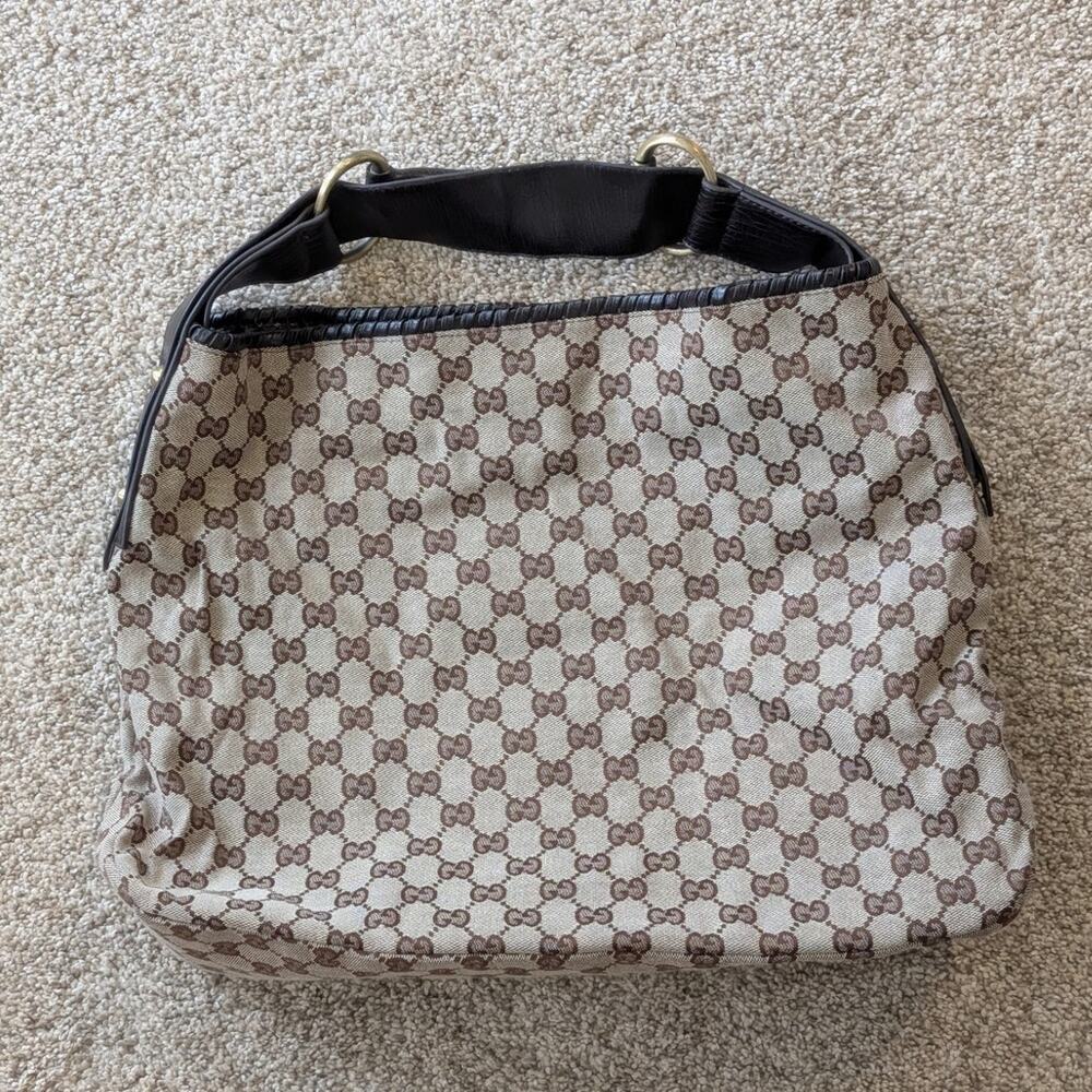 GG Large Monogram Horse bit Hobo Bag Purse *read description!* - Picture 5 of 10